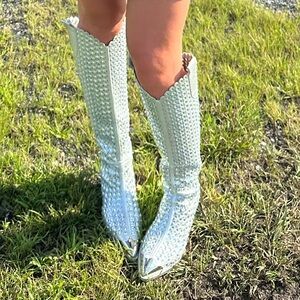 Azalea Wang western sparkly cowboy/cowgirl boots